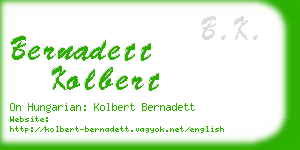 bernadett kolbert business card